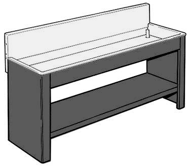 Arkay SQP Series Sink with optional stand and standpipe